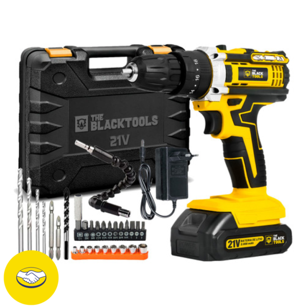 Parafusadeira E Furadeira Impacto The Black Tools Tb-21pw 3/8 Cor Amarelo Frequência 50/60 Hz