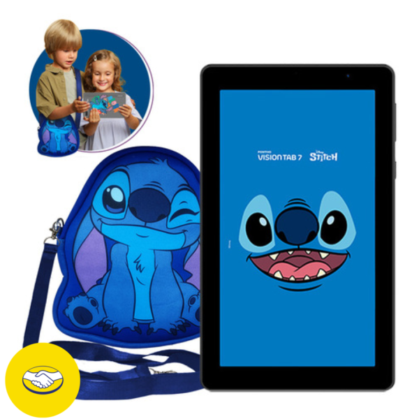 Tablet Positivo Vision Tab 7 Stitch - Processador Octa-core 3gb Ram 64gb Armazenamento, Tela 7 Ips, Bateria 3100mah, Android 14 Go, Wi-fi - Preto - Inclui Capa De Proteção E Capa De Transporte