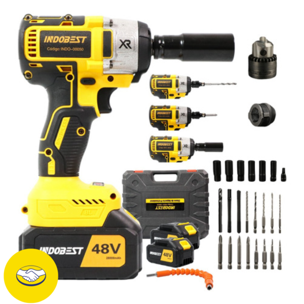 Chave De Impacto 48v 1/2'' 2 Baterias Brushless Indob