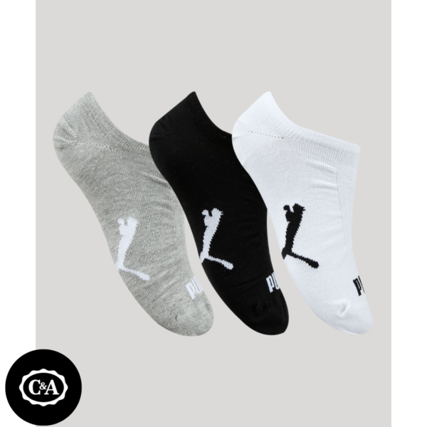 Kit de 3 Meias Masculinas Puma Soquete Multicor