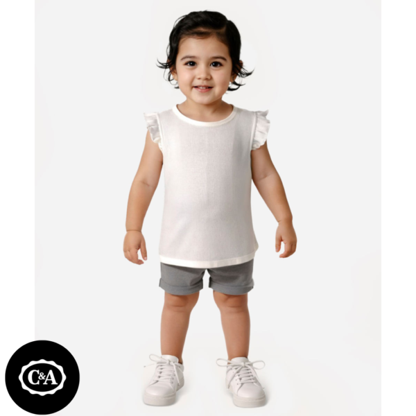 regata de algodão infantil fru fru off white