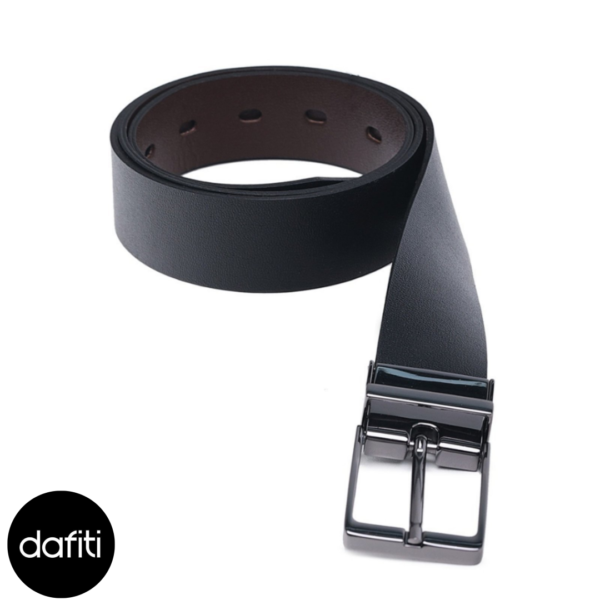Cinto Dupla Face Social Casual Masculino Couro Preto e Marrom