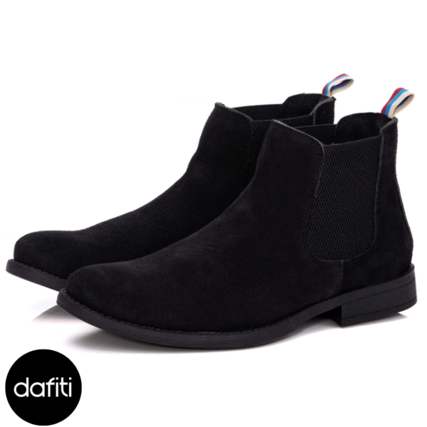 Bota Botina Chelsea Masculina em Couro Confortável Preto