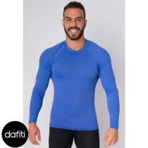Camisa Masculina Bella Fiore Modas Térmica Poliéster UV Segunda Pele Azul Royal