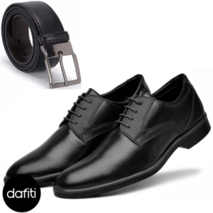 Kit Sapato Social Casual Oxford com Cadarço + Cinto Social Dupla Face
