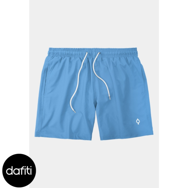 Short Resina Bermuda Praia Tactel Liso Masculino Mauricinho Azul