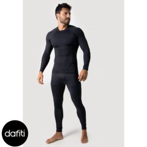 Conjunto Térmico Proteção Uv50 Material Excelente Calça Treino Esporte 4 Estações Preto
