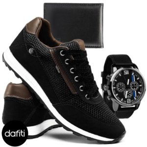 Tênis Masculino Sapatenis Sapatofran Casual Esporte Fino com Relógio e Carteira