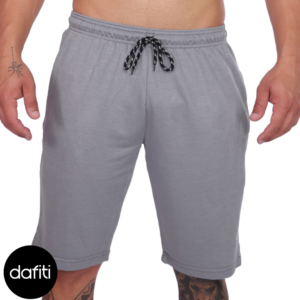 Bermuda Masculina Resina Short Moletinho Moletom Cinza