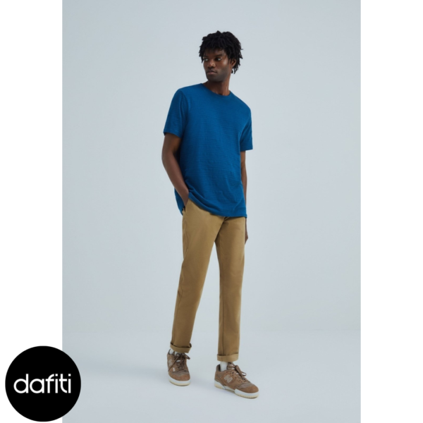 Calça Básica Masculina Chino Slim Em Sarja Com Elastano