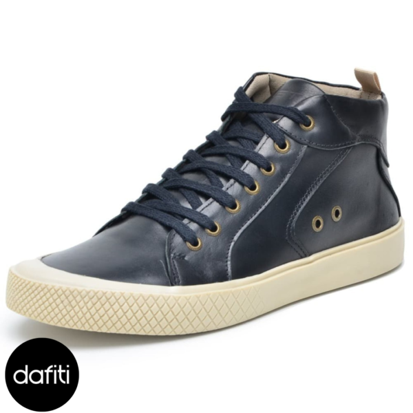 Tenis Casual Masculino Cano Alto de Couro Clube do Sapato de Franca DF Urban Preto