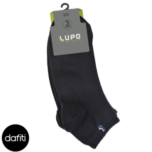 Kit 3 Pares Meia Curta Cano Curto Lupo Algodão Sport 3225 Preto 41/44