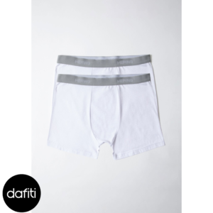 Kit 2 Cuecas Boxer Em Malha Branco
