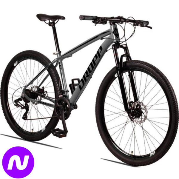 Bicicleta Aro 29 Dropp SW 24 Vel Câmbio Shimano Quadro Alumínio MTB - Grafite+Preto