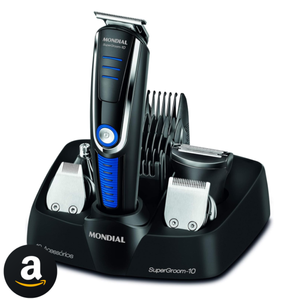 Aparador de Pelos Super Groom 10, Mondial, Preto/Azul, 6W, Bivolt - BG-03