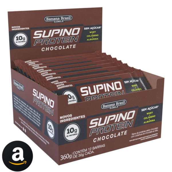 Banana Brasil Display Barra De Proteína Supino Protein Chocolate - 12 Unidades De 30G