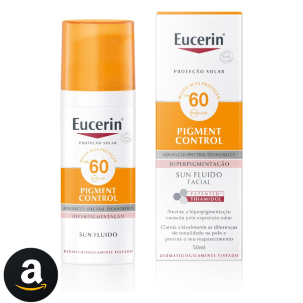 EUCERIN Protetor Solar Facial Antimanchas FPS60 50ml, Pigment Control, Clareador, Proteção UVA, UVB e Luz Visível, Thiamidol