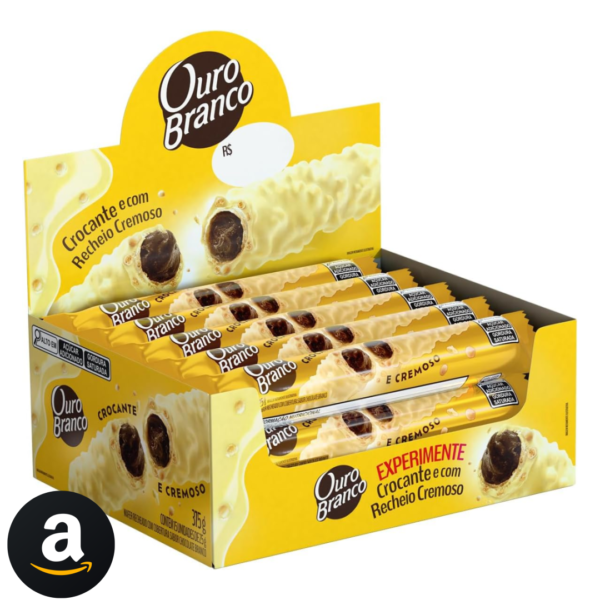 Ouro Branco - Stick Wafer Recheado pacote com 15 unidades de 25g
