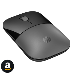 Mouse sem Fio HP Z3700 - Plug and Play com Dongle USB e Bluetooth, com até 1600 DPI, Bateria de até 16 Meses de Duração, Blue LED Multi-superficies, Preto e Prata (758A9AA)