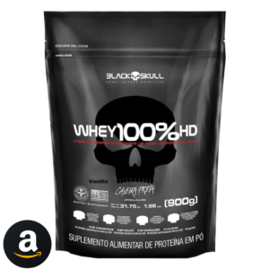 Whey 100% Hd - 900G Refil Baunilha, Black Skull