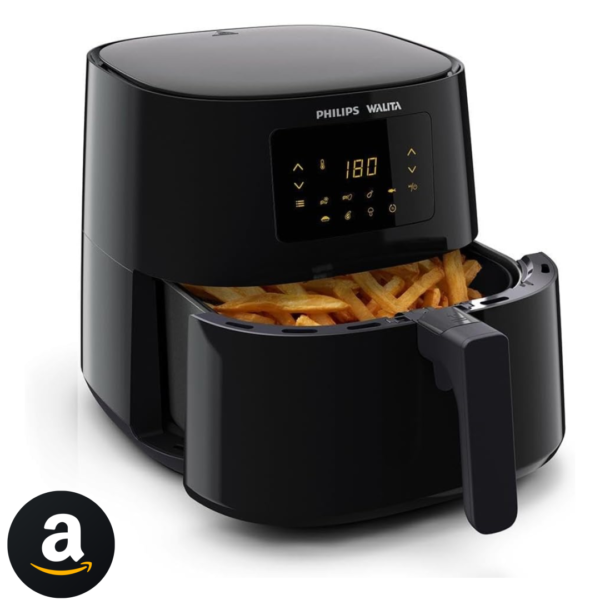 Philips Walita Preta Fritadeira Airfryer Essential XL Digital, 6.2L de capacidade, Garantia internacional de dois anos, 220V, 2000W (RI9270/91)