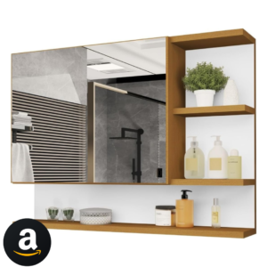 Armario Espelheira Para Banheiro 1 Porta Cleópatra (Nature/Flexcollor)