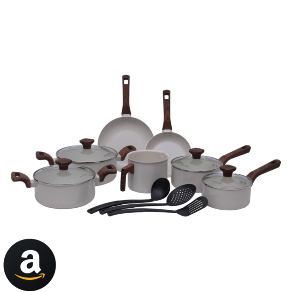 Mimo Style, Jogo de Panelas Cerâmica 10 Peças Indução Pratic Cook Marmol