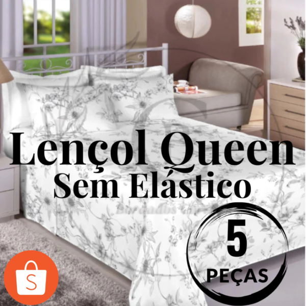 Kit 5 Lençol Casal Queen Sem Elástico Avulso Forro de Cama Lençol de Cobrir Estampado
