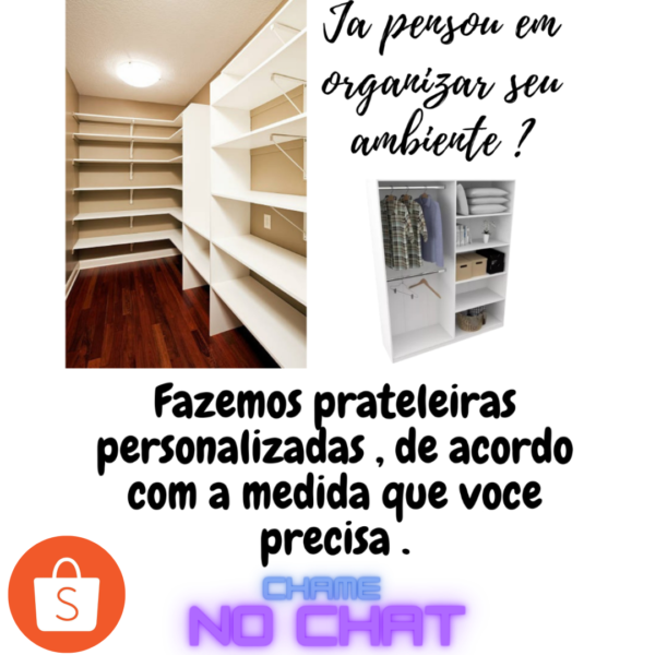Prateleira Branca FEITA SOB MEDIDA 100% MDF, Ideal Para Guarda Roupas, Despensas