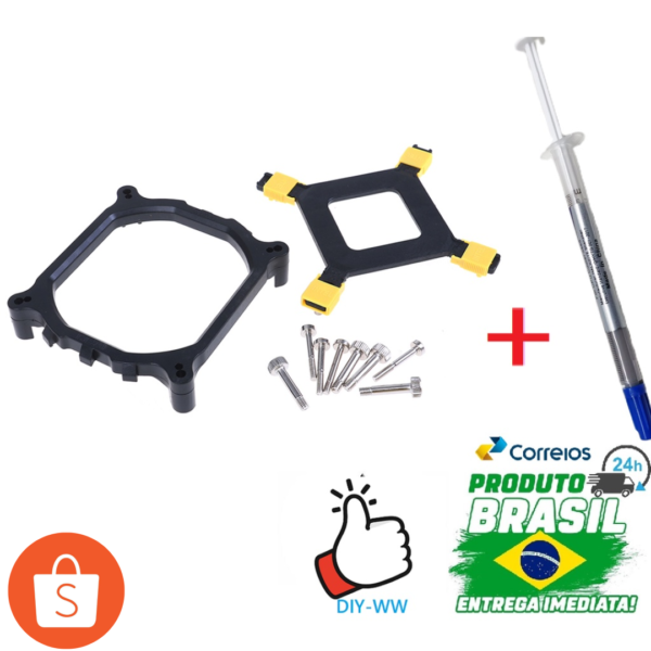 Suporte Cooler Cpu Intel Universal lga pasta térmica 775 1155 1150 1356 1366 2011 Suporte Cooler Processador