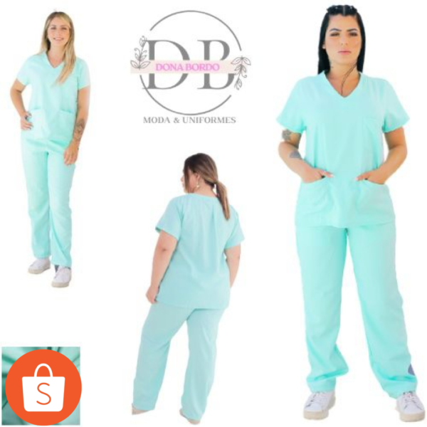 Pijama Hospitalar Conjunto Scrub Uniforme Hospitalar Cirúrgico Feminino 10