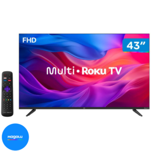 Smart TV 43" Multi Full HD DLED TL056M Roku TV Quad-core Alexa Google Assistente e Siri 1 HDMI