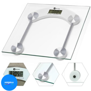 Balança Digital Corporal 180kg Profissional Quadrada de Vidro Temperado Academia Banheiro - OPEN ZEE