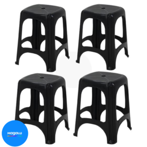 Kit 4 PeÇas Banqueta Niteroi Preta Plastico Tramontina