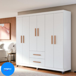 Guarda Roupa Casal 6 Portas 2 Gavetas Lite Amplo, Moderno e com Cabideiro - Maxi Do Brasil