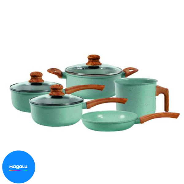 Jogo de Panelas Alumínio Indução Ecoglide Tuut - 5 Peças - Marble
