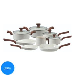 Mimo Style, Conjunto de 8 Panelas Pratic Cook Marmol Compatível com Fogão por Indução