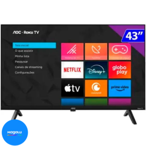Smart TV AOC DLED 43 Polegadas Full HD Wi-Fi Roku TV 43S5045
