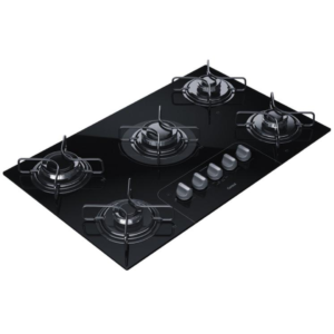 Cooktop 5 Bocas a Gás GLP Consul Vidro Temperado - Preto Acendimento Automático Facilite CD075AE
