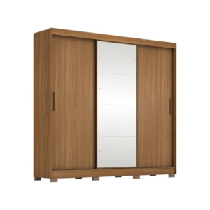 Guarda-roupa Casal com Espelho 3 Portas de Correr 6 Gavetas Demóbile Londres