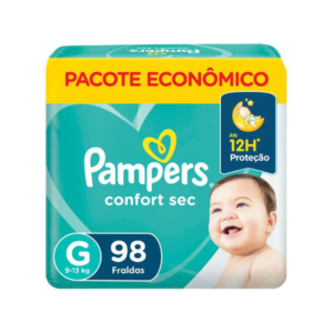 Fralda Pampers ConfortSec Tam. G 9 a 13Kg 98 Unidades
