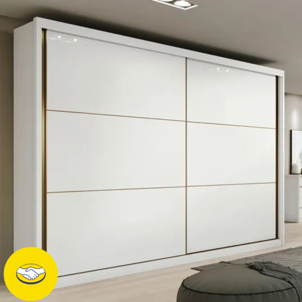 Guarda-roupa Casal 100% MDF 2 Pts 6 Gav Toronto Plus sem Espelho Branco Móveis Lopas