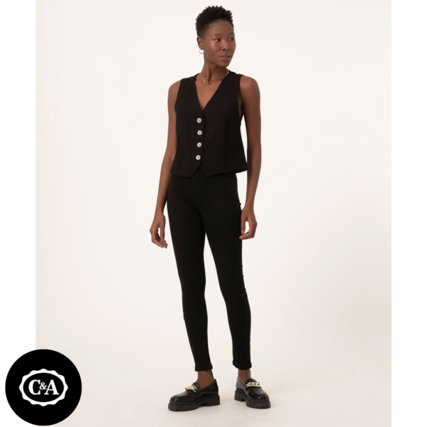 calça skinny jeans lipo push up sawary preta