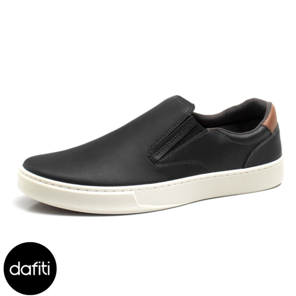 Sapato Casual Masculino Sapatenis Slip On Preto