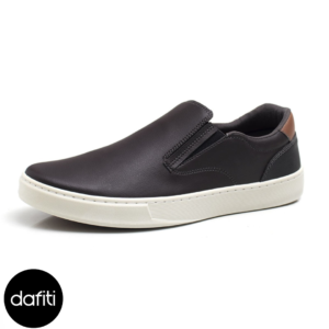 Sapato Casual Masculino Sapatenis Slip On Marrom