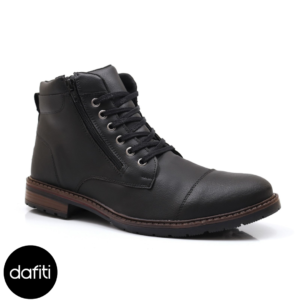 Bota Coturno Masculino Captain Casual Zíper Preto