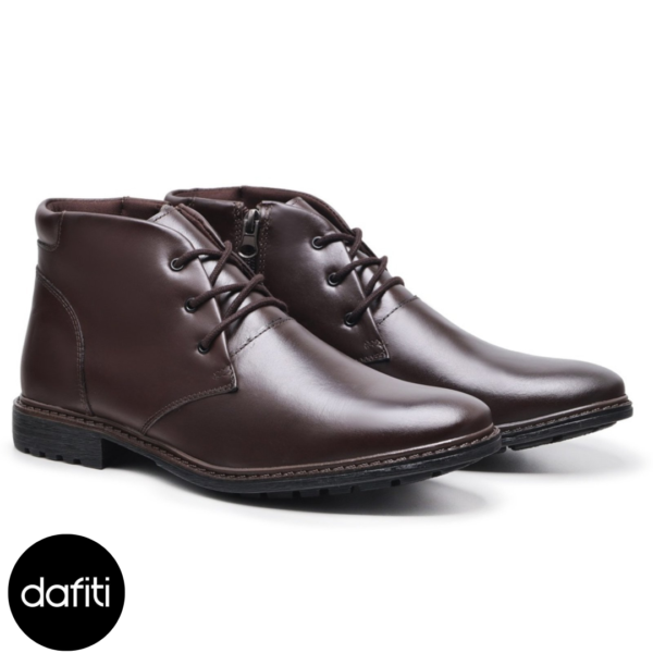 Bota Coturno Casual Social Masculino De Couro Marrom Carmelo Shoes