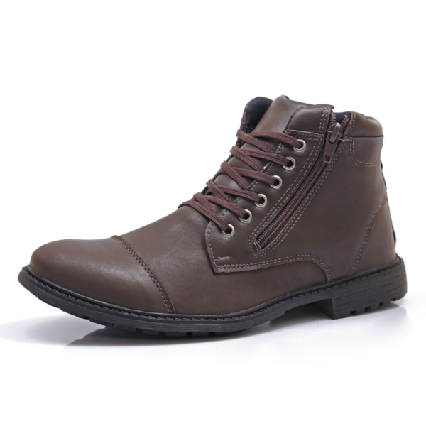 Bota Coturno Masculina Épico Zíper Cano Médio Conforto Casual Marrom
