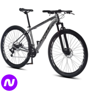 Bicicleta aro 29 KRW Alumínio 24 Vel Marchas Freio a Disco Suspensão dianteira Mountain Bike X32 - Grafite+Preto