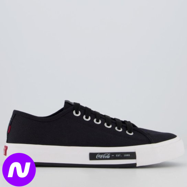 Tênis Coca Cola Daytona Classic Preto e Branco - Preto